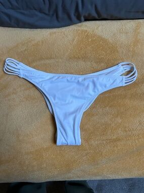 Victoria's Secret White Strappy Cheeky Bikini Bottom